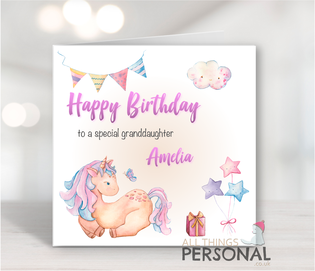 Unicorn Birthday Card Cute Unicorn Birthday Card - Image 1