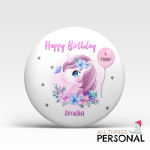 Floral Unicorn Birthday Badge