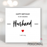 Husband Birthday Card