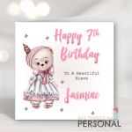 Pink Bear Birthday Card