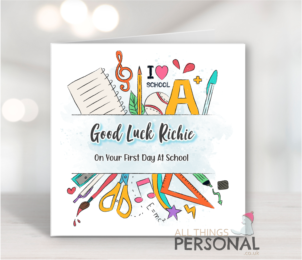 Blue First Day At School Card Blue First Day At School Card - Image 1