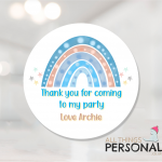 Blue Rainbow Party Stickers