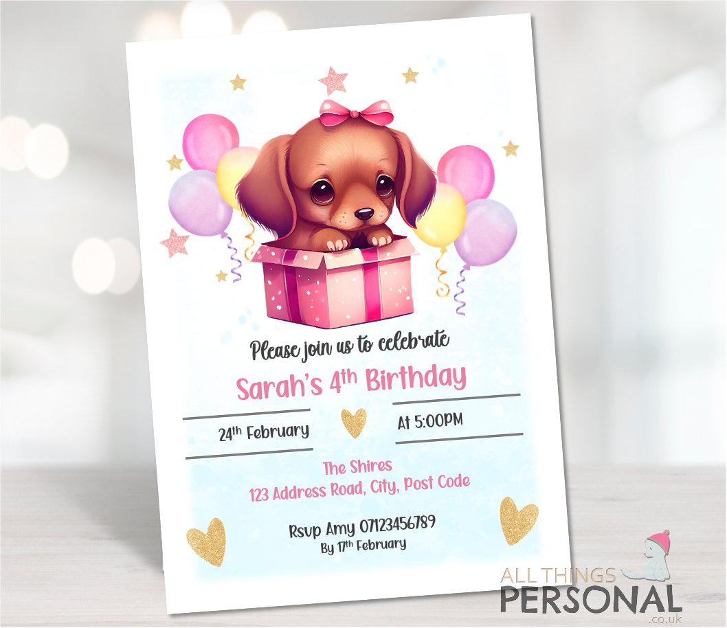 Dachshund Puppy Birthday Invites Dachshund Puppy Birthday Invites - Image 1
