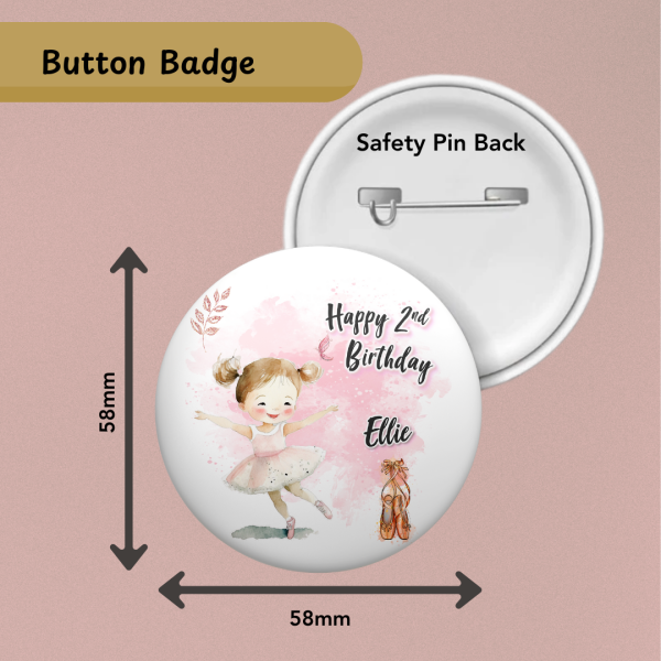 Young Ballerina Birthday Badge Info