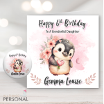 Penguin Girls Birthday Card