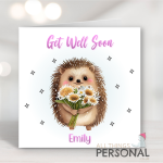 Cute Hedgehog Get Well Soon Card