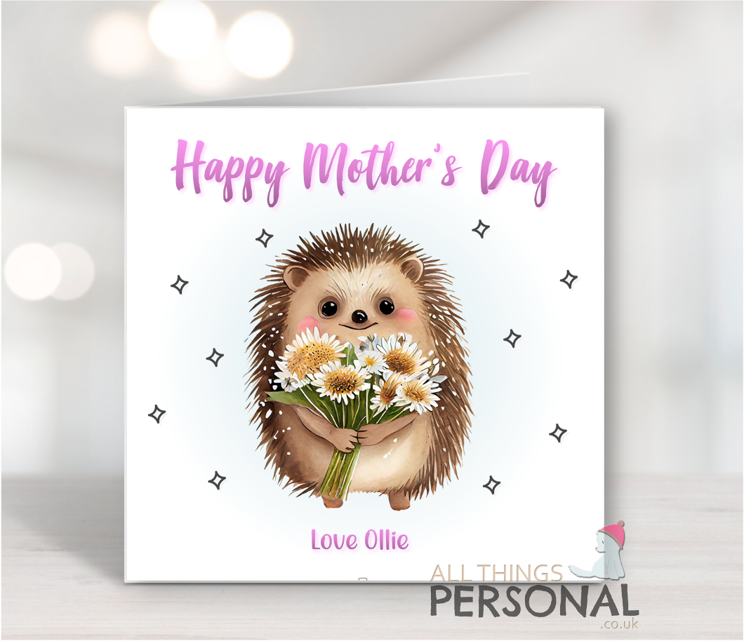 Cute Hedgehog Mothers Day Card Cute Hedgehog Mother's Day Card - Image 1