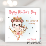 Cute Monkeys Mother's Day Card