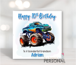 Blue Monster Truck Birthday Card