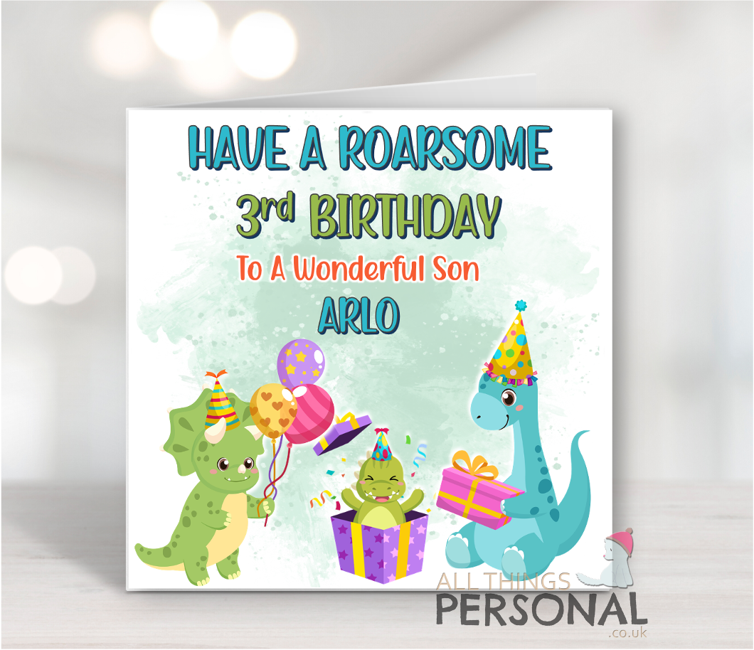 Dino Celebrations Birthday Card Dinosaur Celebrations Birthday Card - Image 1