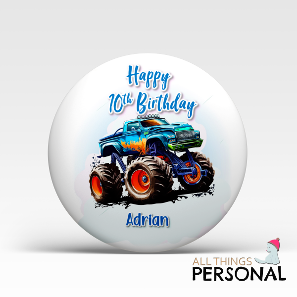 Blue Monster Truck Birthday Card - Image 2