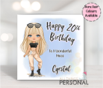 Blue Combat Girls Birthday Card
