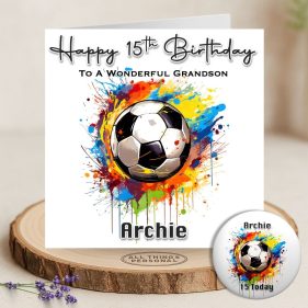 Football Frenzy Birthday Card Main