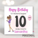 Girls 10th Birthday Card