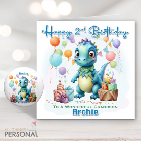 Personalised Dinosaur Birthday Card