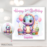 Pink Dragon Birthday Card