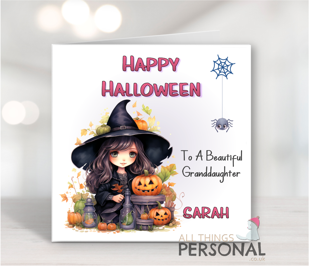 Cute Witch Halloween Card Cute Witch Halloween Card - Image 1