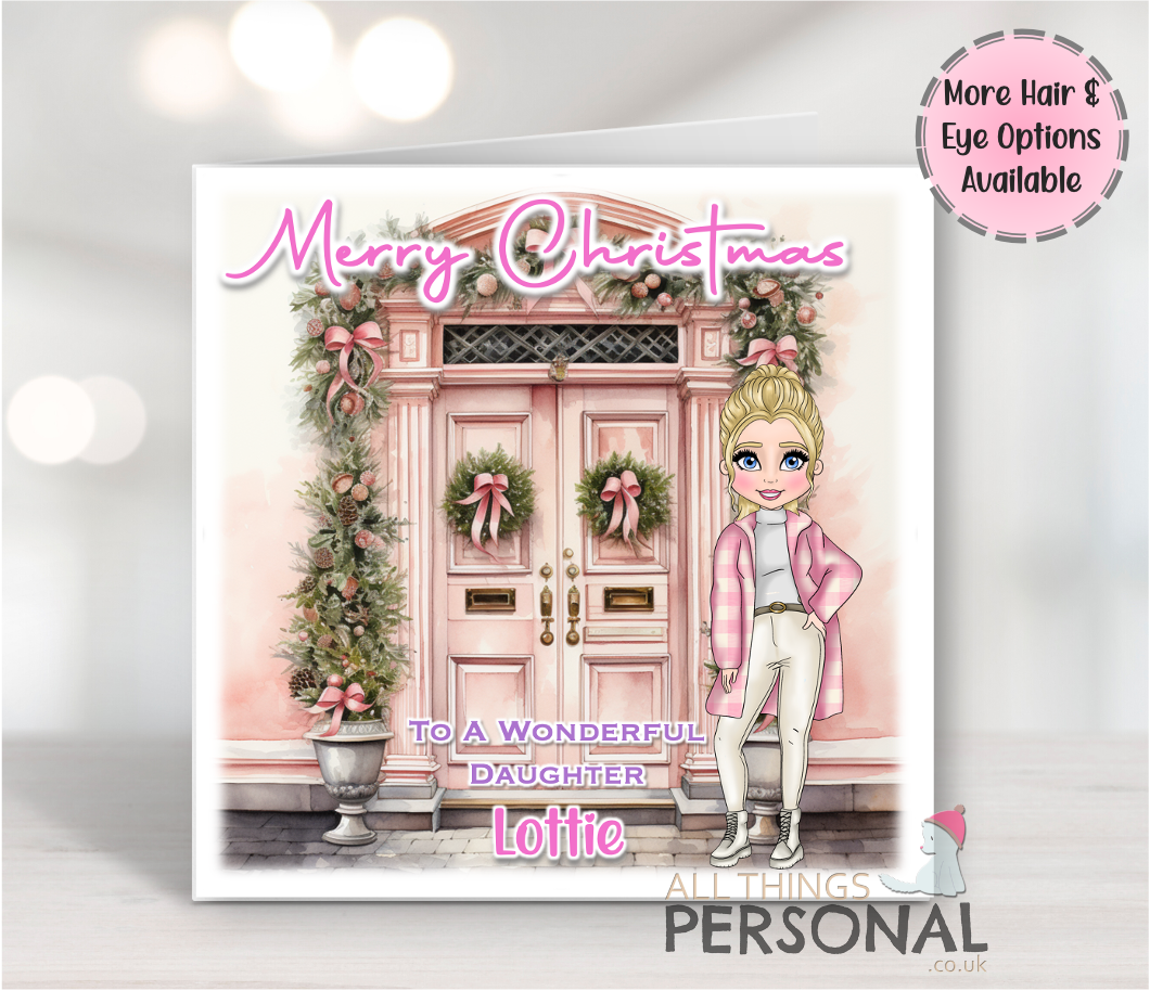 Pastel Pink Christmas Card Pastel Pink Christmas Card - Image 1
