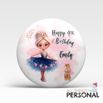 Blue Ballerina Birthday Badge