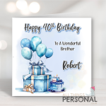 Blue Balloons Birthday Card