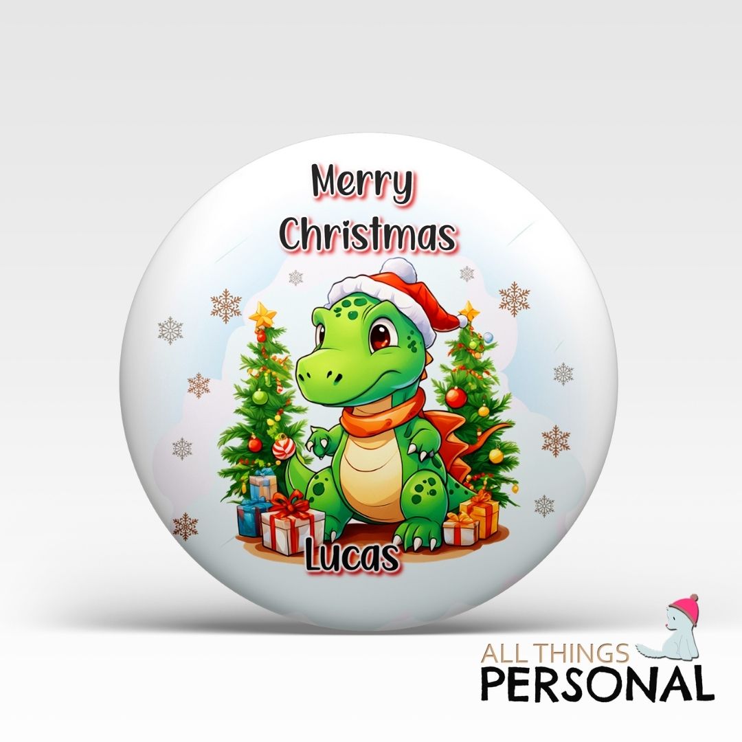 Christmas Dino Badge Christmas Dino Badge