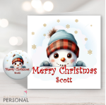 Peeping Snowman Christmas Card