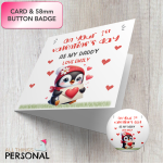 First Valentines's Day As My Daddy Card - Cute Penguin - Image 3