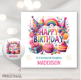 Personalised Girls Birthday Card