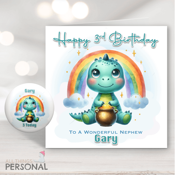 Magical Dinosaur Birthday main Personalised Dinosaur Birthday Card