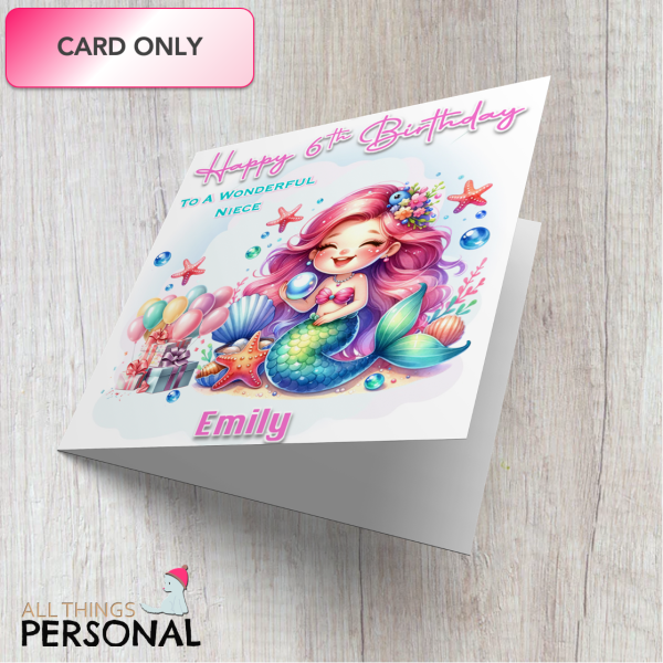 Personalised Mermaid Birthday Card - Image 4