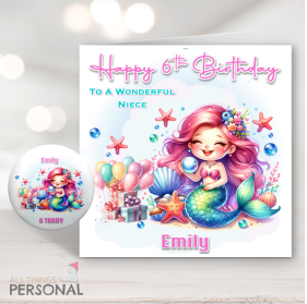 Personalised Mermaid Birthday Card