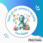 Personalised Dinosaur Birthday Party Stickers