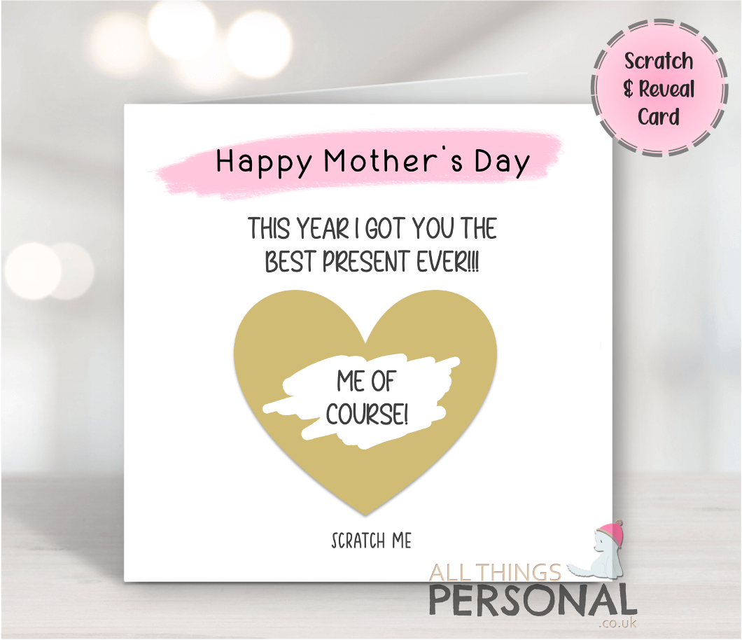 Scratch and reveal funny mothers day card Scratch and reveal mothers day card