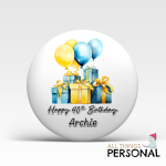 Blue Gifts Birthday Badge