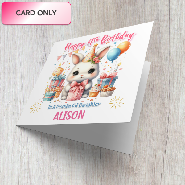 Cute Rabbit Birthday Card