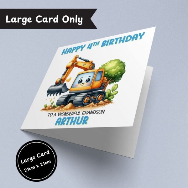 Digger Birthday Large Card Only