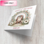 Personalised Hedgehog Woodland Birthday Card Only