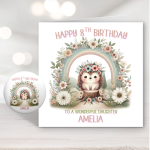 Personalised Hedgehog Woodland Birthday Card