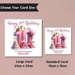 Pink Perfection at 10 Birthday card sizes