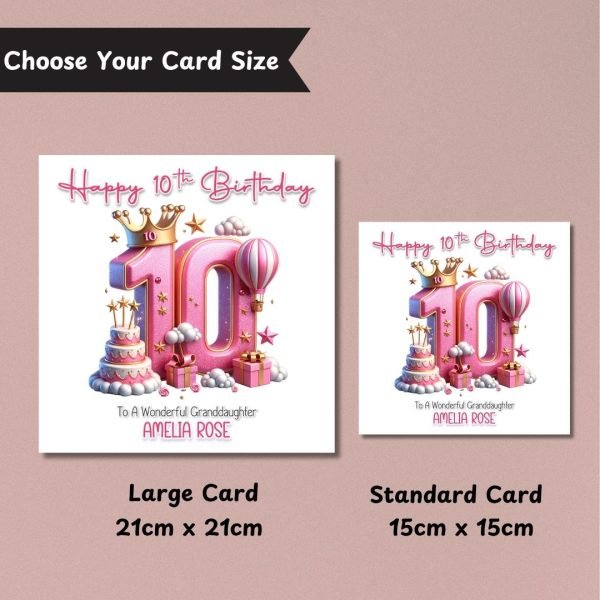 Pink Perfection at 10 Birthday card sizes