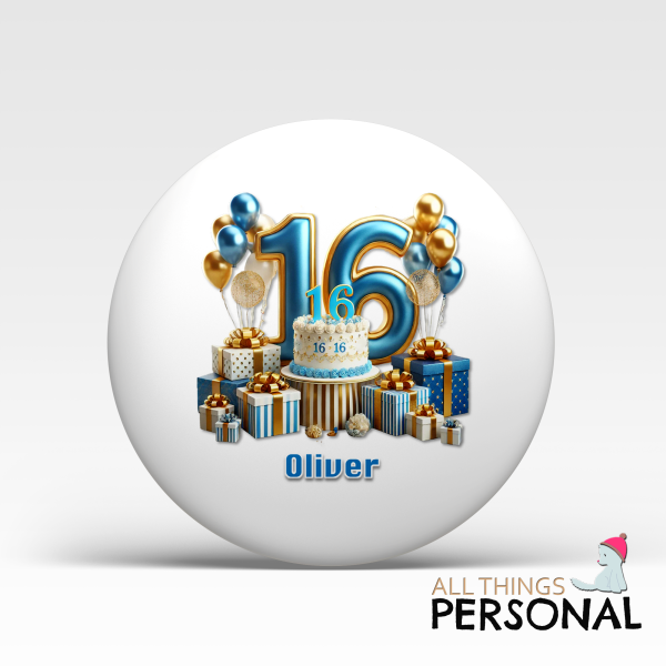 Blue Vibes 16th Birthday Badge