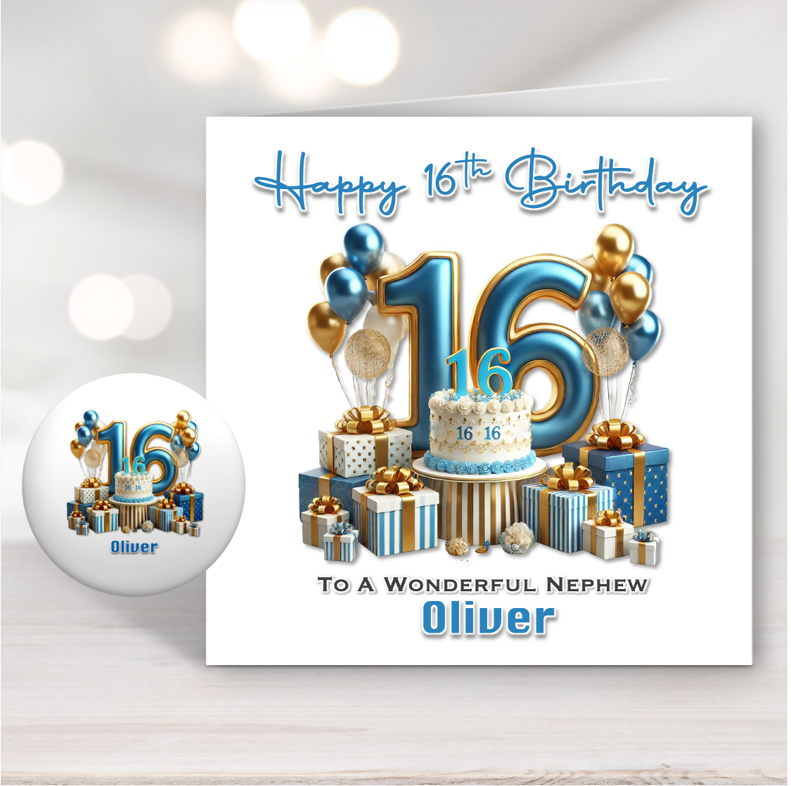 Blue Vibes 16th Birthday Card Blue Vibes 16th Birthday Card