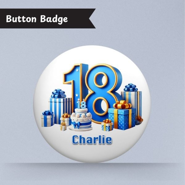 Blue Vibes 18th Birthday Badge