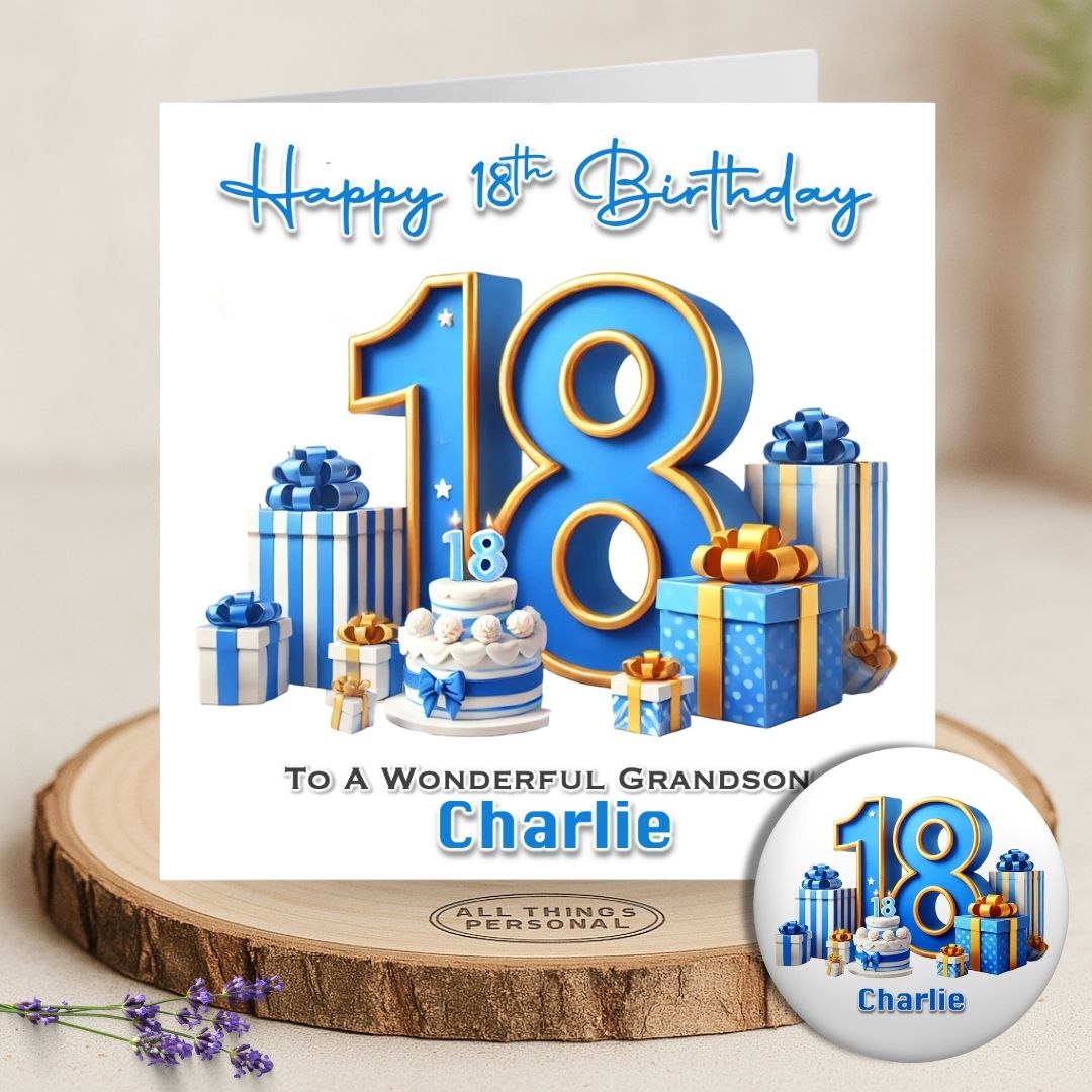 Blue Vibes 18th Birthday Card Blue Vibes 18th Birthday Card