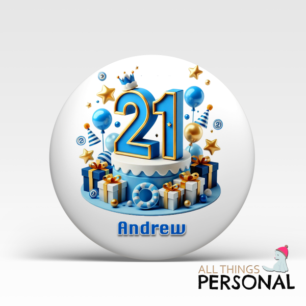 Blue Vibes 21st Birthday Badge