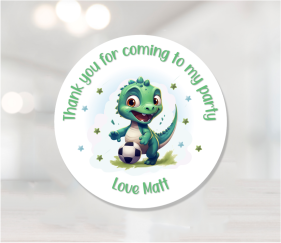Dinosaur Football Party Stickers