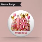 Pink Vibes 18th Birthday Badge