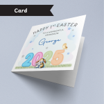 Blue Hoppy First Easter Card