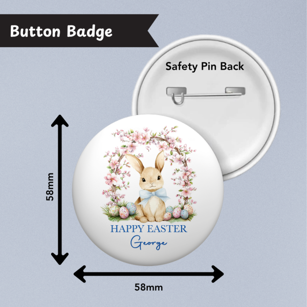 Blue Sweet Bunny Easter Badge Info