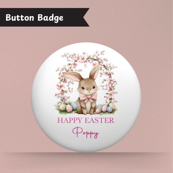 Pink Sweet Bunny Easter badge